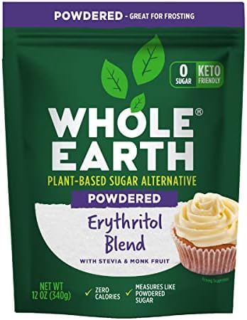Whole Earth Powdered Erythritol Plant-Based Confectioner's Sugar Alternative, 12 Ounce Resealable Bag