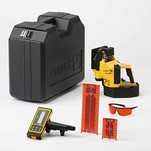 STABILA LA 180 L Multi-Line Laser Level Set, 6-Piece Set, Includes: Laser, Receiver with Bracket, Laser Enhancement Glasses, Magnetic Red Target Cards, Batteries & Hard Shell Case, Cat. Number 02180 - Thumbnail 2