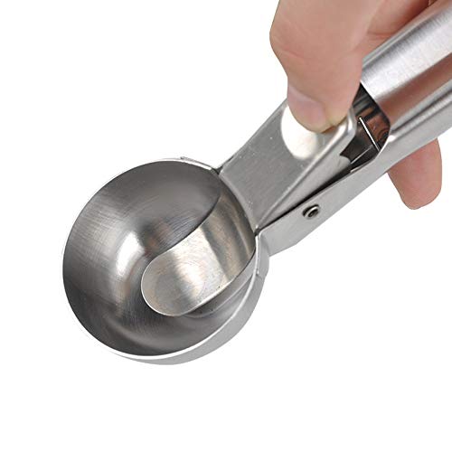 PIQIUQIU Cucchiaio per gelato, 18 x 4 x 3,5 cm, uso professionale, ideale per gelato, melone, polpette di carne, purè di patate o palline di melone - immagine 3