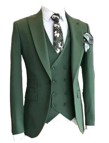 Costume Formel Homme Anti-Pli avec Gilet Double Boutonnage pour Grand Confort