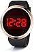 Produktbild ITVIP Digital Digital LED Touch Screen Rund Rosegold Rosegold Silikonarmband einfache Uhr für Damen und Herren Band 250mm Schwarz