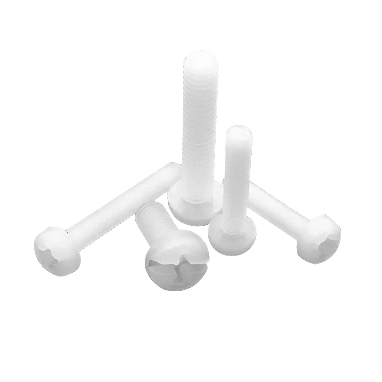 M2 M2.5 M3-M10 Weiß Nylon Linsenkopfschraube mit Kreuzschlitz - Sechskantmuttern M2 M2.5 M3-M10 Weiß Nylon Linsenkopfschraube mit Kreuzschlitz - Sechskantmuttern