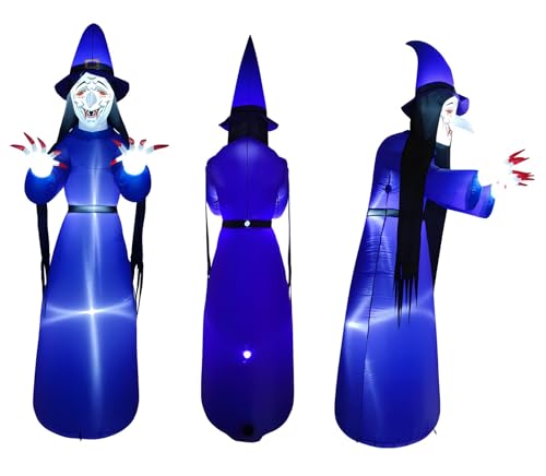 Sorcière Halloween Gonflable Lumineuse 10ft Décoration Extérieure Imperméable
