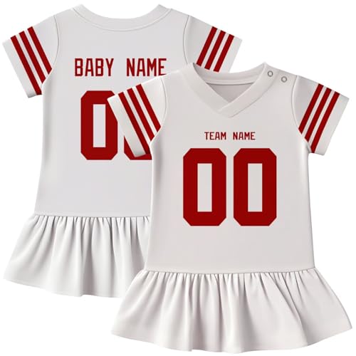 Image of KREDE Baby Clothes Unisex Bodysuit Jersey Style Custom Name Number for Baby Boys