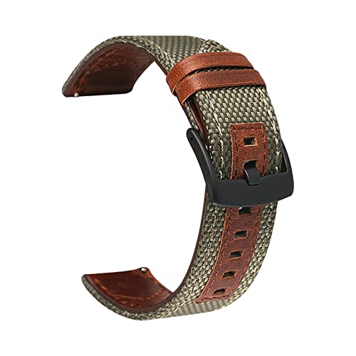 Bracelet montre cuir 20mm 22mm interchangeable vert armée universel