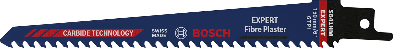 Bosch Professional 1x Expert ‘Fiber Plaster’ S 641 HM Reciprocating Saw Blade (for Fibre cement boards, Length 150 mm, Accessories Reciprocating Saw)