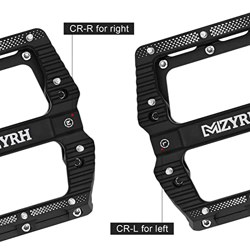 Mzyrh Road/Mountain Bike Pedals Mtb Pedals Bicycle Flat Pedals 3 Bearings 9/16” Aluminum Alloy Bicycle Platform Pedals For Bmx Mtb (Black) #TOP5