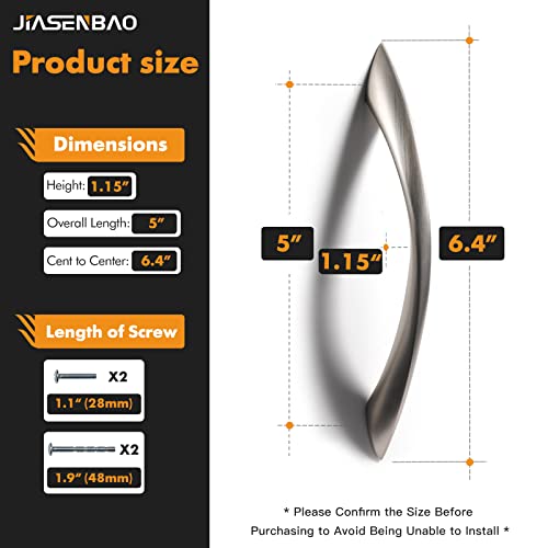 Image of 5 Pack Brushed Nickel Cabinet Pulls 5 Inch Arch Twisted Silver Handles Drawer Kitchen Cupboard Bathroom Dresser Cabinet Hardware Zinc Alloy