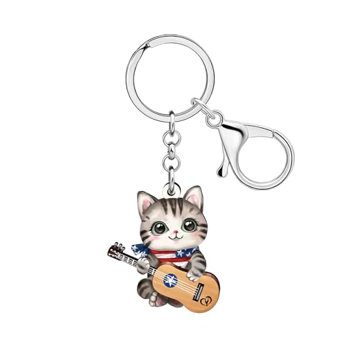 Porte-clés chat guitare pour ne plus perdre ses clés dans le sac