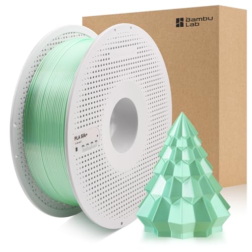 ENOMAKER Bamboo Lab PLA Silk+ Filament Mint 13507 1.75mm with Reusable Spool, Shiny Like Chrome 3D Printer Filamento, Tough Silk PLA+, RFID for Bambu AMS, Glossy 3D Printing Consumables 1kg(2.2lbs)