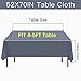 Vonabem 100% Waterproof Rectangle PVC Tablecloth, Vinyl Table Cloth Cover with Flannel Backing Oil Spill Proof Wipeable Table Cloths for Kitchen Dinning Indoor Outdoor (Indigo,52X70IN)
