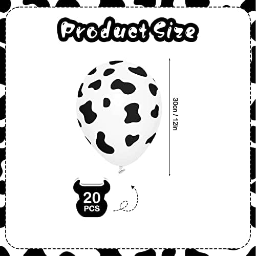 20 Pcs Cow Balloons - 12 inch Funny Cow Print Balloons for Kids Cow Theme Party Birthday Decoration, Cow Print Party Supplies