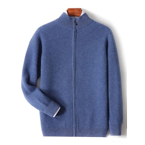 Men's Winter Zipper Cardigan – Merino Wool Sweater, Thick Mock Neck, Casual2