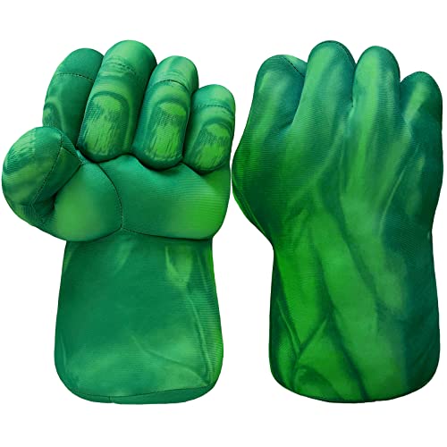 PINKYPIG Superhero Hands Superhero Cape for Kids Boxing Training Smash Gloves Big Plush Toys Green Hero Hands for Boy Girl Adult