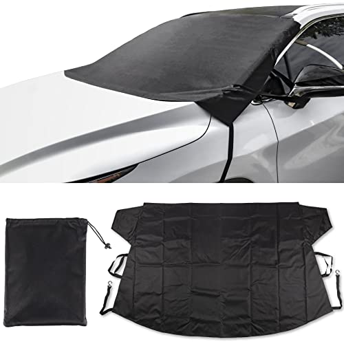 Uyye Car Windshield Snow Cover For Ice And Snow, Enhanced 600D Oxford Fabric Windshield Frost Cover Heavy Duty Material Waterproof Car Windshield Snow Cover (75.9" X 44.8") #TOP9