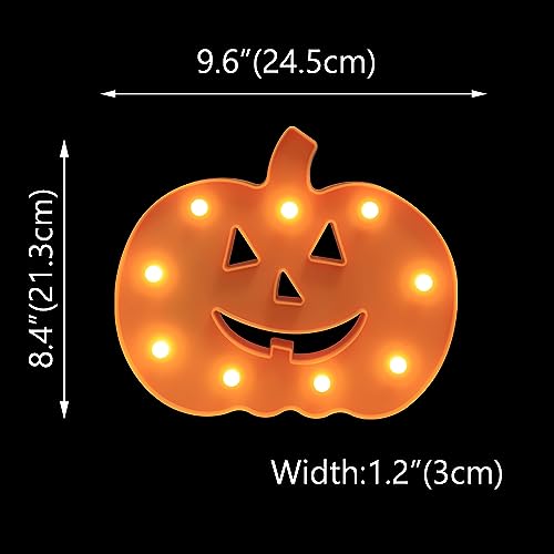 Vicila Pumpkin Marquee Sign Halloween Lights, Orange Led Night Lights Table & Wall Lamp For Bedroom, Kids' Room, Nursery Room thumb #4