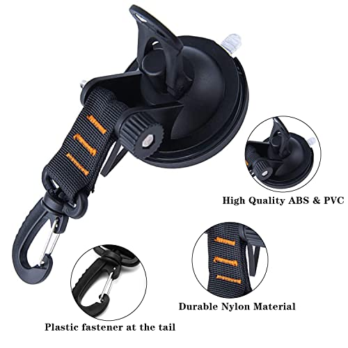 Haken Saugnapf, 4 Stücke Saugnäpfe mit Haken, Saughaken Extra Stark Bis 10 KG, Saugnapf Haken Extra Stark Saugnäpfe für Camping Wohnmobil Haushalt Zelt Auto Sonnensegel Vordach Autospanner