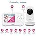 VTech VM3252 Video Baby Monitor with 1000ft Long Range, Auto Night Vision, 2.8” Screen, 2-Way Audio Talk, Temperature Sensor, Lullabies