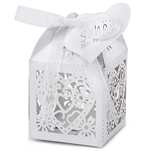 VGOODALL Caja de regalo de boda, 50 unidades, para decoración de mesa, boda, bautizos, etc Cover