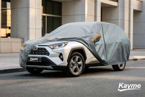 Image of Kayme Waterproof Heavy Duty SUV Car Cover Custom Fit Toyota RAV4 2006-2026 | thick soft non-woven with cotton lining, exquisite stitching, anti sun /UV /rain /snow /dirt, storage bag