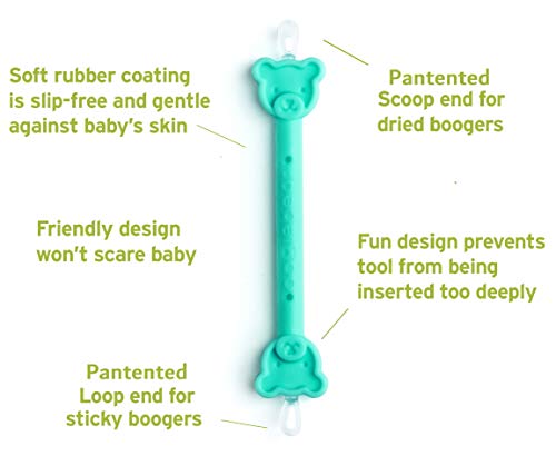 Oogiebear - Nose And Ear Gadget. Safe, Easy Nasal Booger And Ear Cleaner For Newborns And Infants. Dual Earwax And Snot Remover - 2 Pack With Case - Orange And Seafoam #TOP2