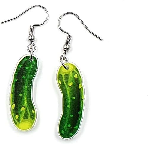 Pickle Funny Earrings Cute Pair of Dangle Green Pickle Earrings Weird Acrylic Drop Dangle Earrings-A3