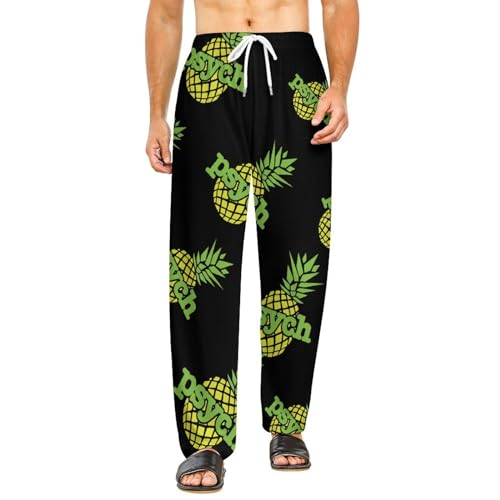 Psych Pineapple Soft Pajama Pants Casual Lounge Pants Joggers Pj Bottoms with Pockets for Men Women
