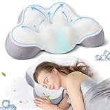Cervical Pillow for Neck and Shoulder, Ergonomic Side Sleeper Pillow for Neck Support, Contour Memory Foam Pillows for Side Back & Stomach Sleepers with Cooling Pillowcase