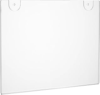 WaShaRoom,Clear Frame Paper Holder, 20-Packs Wall Mount Sign Holder, Acrylic Sign Holder,Display Ad Frame,Rectangular,11*8.5in,for Home,Office, Store,Restaurant,Landscape,Posters,Information 20 Pcs