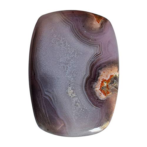Agate violette naturelle de 35 carats, cabochon rectangulaire d'exception