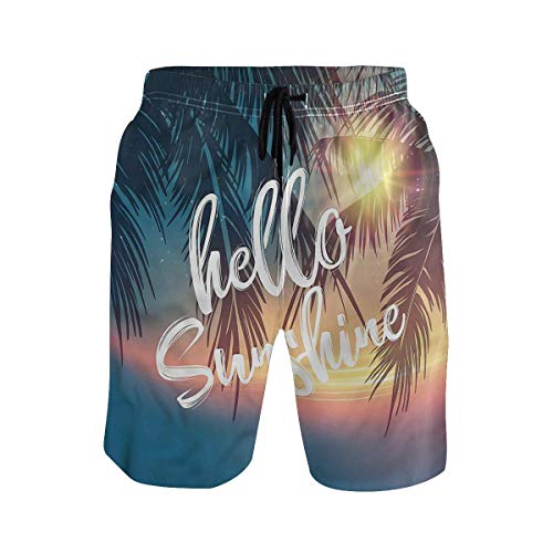 Preisvergleich Produktbild BHWYK Men's Summer ShortsTropical Palms,Size:XXL