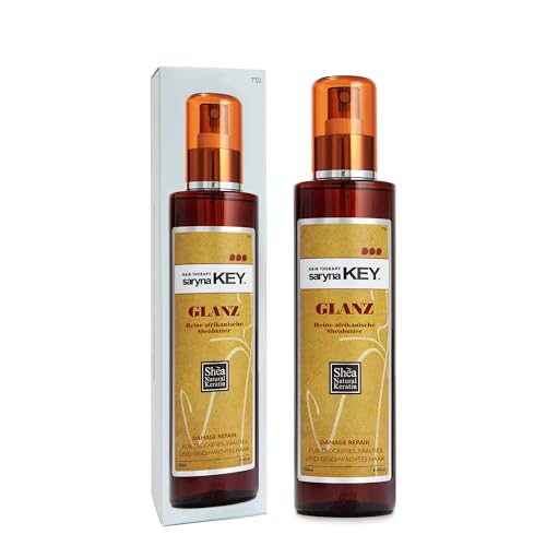 Saryna Key Damage Repair Spray Gloss - Shea Butter Rich in Vitamins A, E and F, Amino Acids and Keratin Ensures Hair Becomes Silkily-Soft, Flexible and Radiant (250ml)