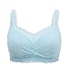 SMILINGGIRL Mastectomia Bras,Seni in Silicone Reggiseno Tascabile Speciale,Reggiseno Morbido Postoperatorio Senza con Anello in Acciaio Reggiseno Quotidiano in Pizzo,Blu,75A