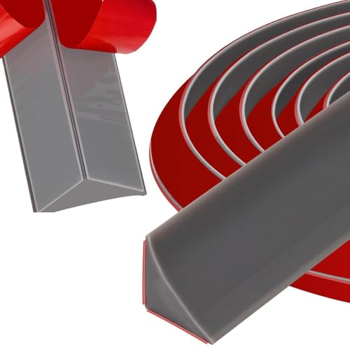 Alzatina Cucina Top Profilo Cucina Top Bordo 5 metri Listelli Angolari Autoadesivo Adatto a Rifinire la Tra il Piano di Lavoro e la Credenza Impermeabile 15mm*15mm Grigio (Grigio, 5m)