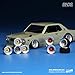 BNDS 1/64 Scale Mini Alloy Wheels Tires with Axles Assembly Detail Up Kits for Professional Modified Diecast Model Vehicle Kit (BC64075)