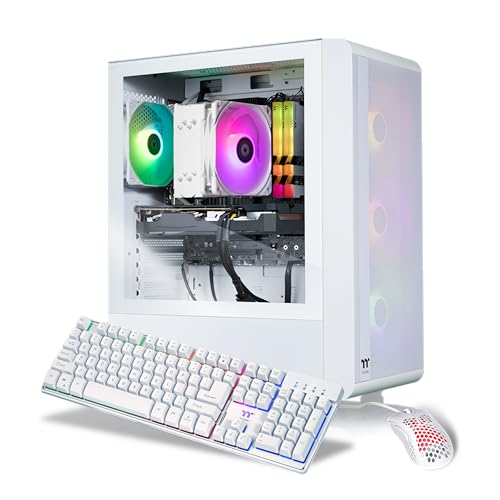 Thermaltake LCGS Quartz R66 Gaming Desktop (AMD Ryzen™ 5 5600, ToughRam DDR4 3600Mhz 16GB RGB Memory, AMD Radeon™ RX 6600, 1TB NVMe M.2, WiFi, Windows 11) S2QT-B550-R66-LCS