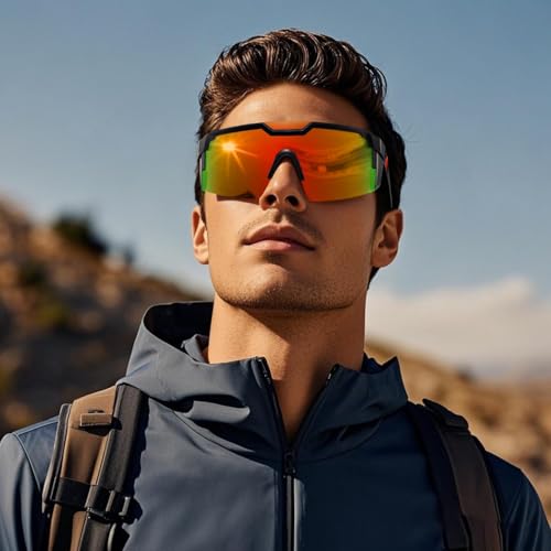 Image of kimorn Z87 Polarized Sport Sunglasses for Men | Wrap around Sport Frame, Polarized Lenses, Driving Fishing Cycling