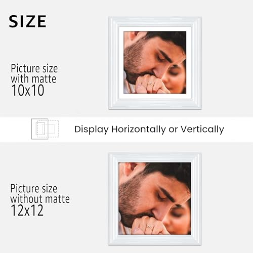 Image of Art Street Luxury Photo Frame for living room, Modern Step Design Photo Frames for Photograph, Art Work, Kids Room Set of 6 (12x12 Inch, White)