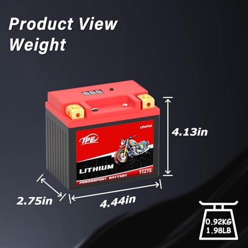 Image of TPE Lithium YTZ7S-BS 12V 4AH 380CCA Motorcycle Battery Powersport Battery for ATV, Jet Ski, Scooter, PWC & More