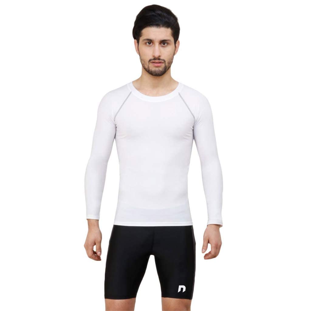WMX Compression Men's Shorts Tights (Nylon& Polyster) Skins for Gym, Running, Cycling, Swimming, Basketball, Cricket, Yoga, Football, Tennis, Badminton & More (M, Lines)