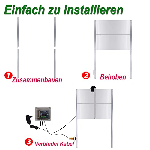 YRHome Automatische Hühnerklappe Hühnertür mit Schieber Türöffner Hühnerstall Timing Hühnerstalltor mit Lichtsensor… – Bild 5