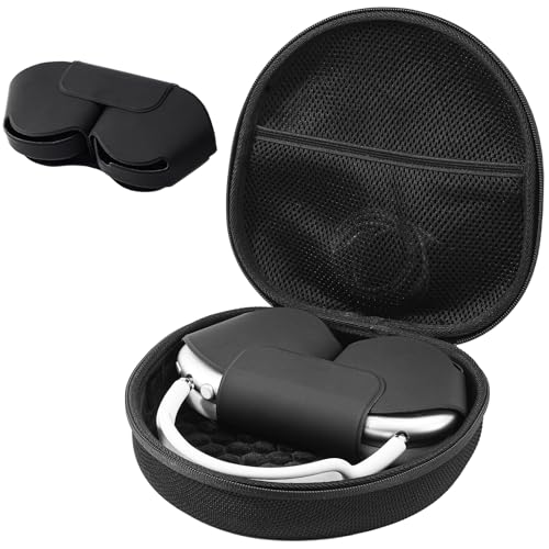 ProCase Hard Carrying Smart Case for AirPods Max, Headphone Travel Case with Sleep Mode Cover & Mesh Pocket, AirPods Max Protective Portable Shell Storage Bag -Black