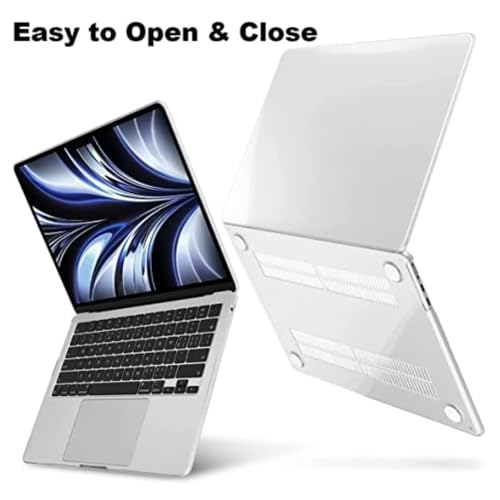 Image of TechTrendz Case Compatible for MacBook Pro 14 inch 2024-2021,M4 A3112 A3185 A3401 M3 A2918 A2992 M2 A2779 M1 A2442 Pro Max Laptop Plastic Hard Shell Cover - Crystal Clear (with Keyguard & Dustplugs)