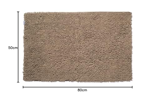 Croydex Latte Cotton Bathroom Mat with Slip-Resistant Backing, 50 x 80 cm (Rectangular) - Image 2