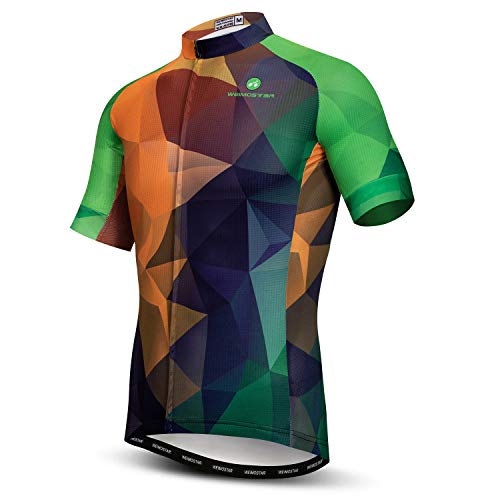 Cycling Jersey Men Quick-Dry Bike Short Sleeve Shirt Tops 3-Pockets Reflective S-3XL