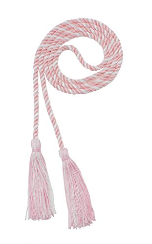 Image of Graduation Honor Cord - LT Pink /White - Every School Color Available - Made in USA