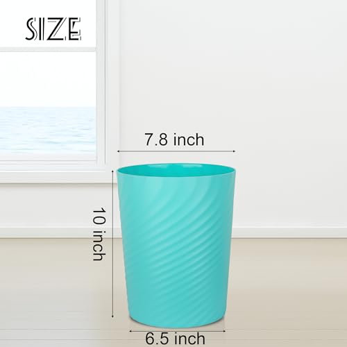 Image of UUJOLY Plastic Small Bathroom Trash Can Wastebasket Garbage Can, Light Blue