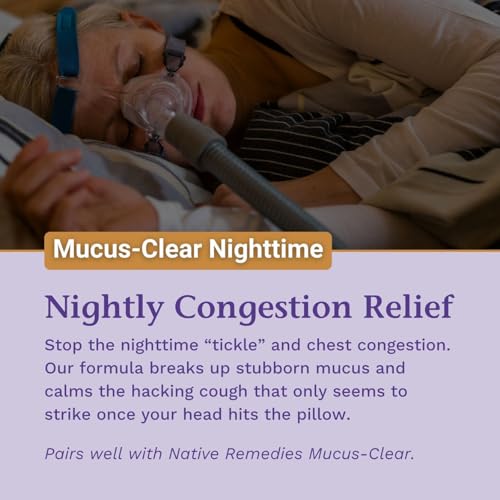 Image of Native Remedies Mucus-Clear Nighttime - Natural Sleep & Mucus Relief - Clears Nighttime Phlegm, Congestion & Coughing for Better Rest - Homeopathic Respiratory Support - 2 fl oz