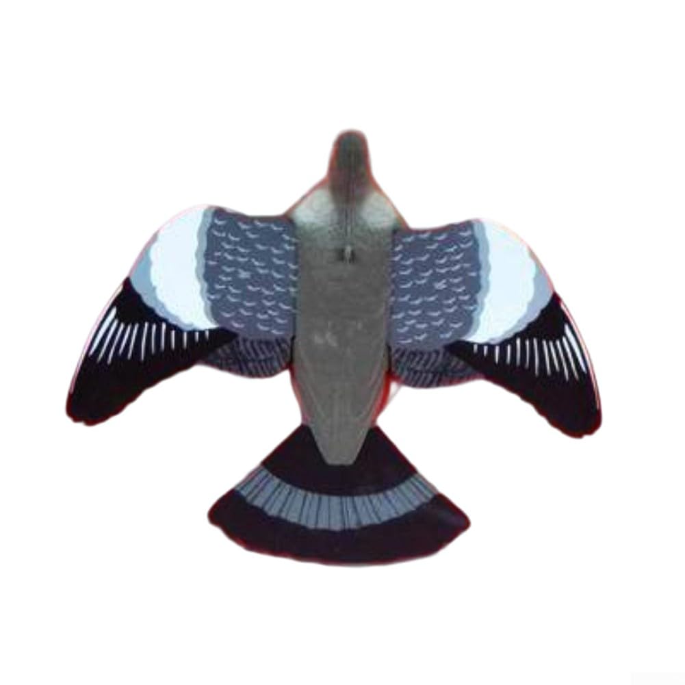 Posheliox Fake Bird Deterrent, Plastic Hawk Decoy with Realistic Wings, Detachable Hanging Rope for Outdoor Hunting, Garden and Balcony Protection(1216)