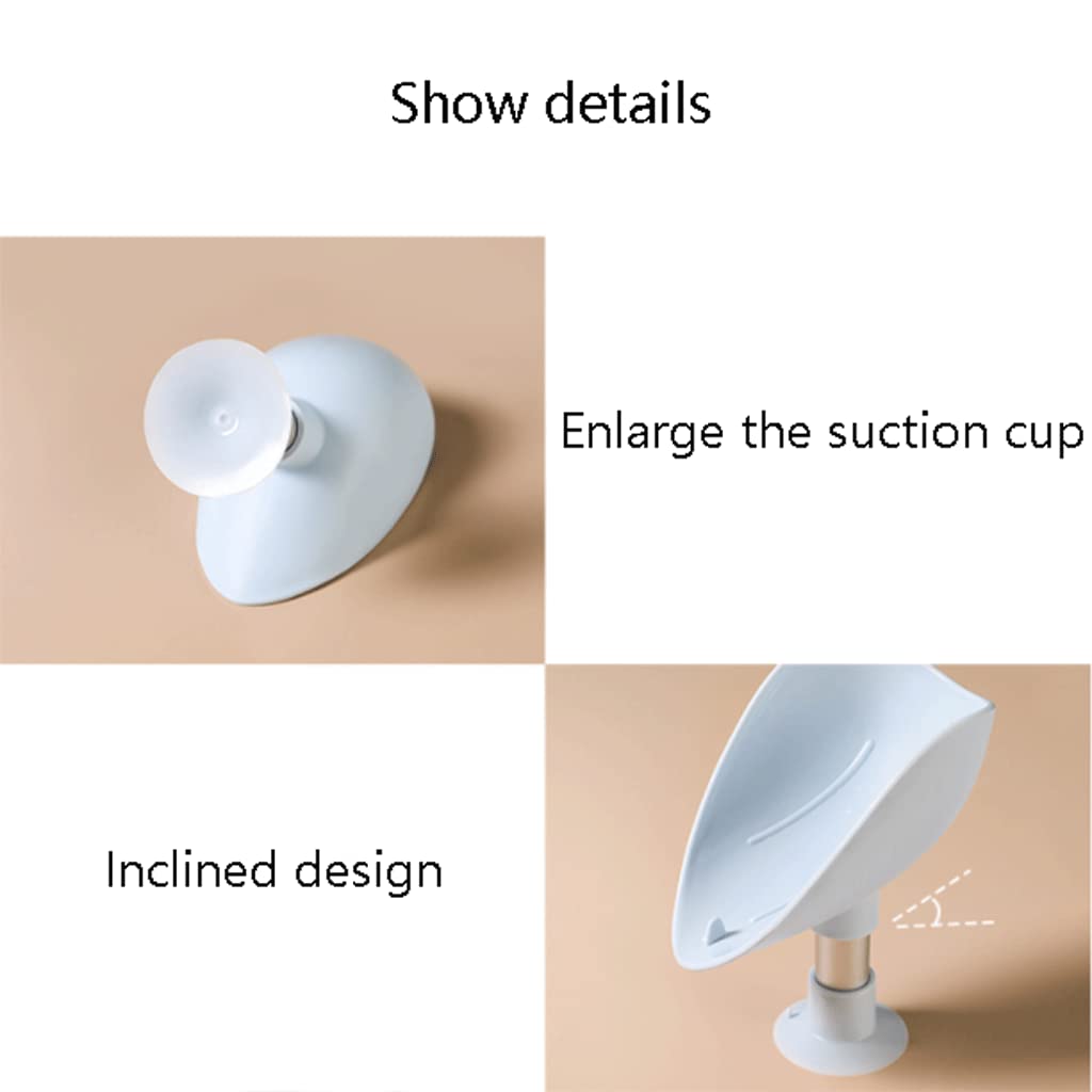 Soporte para jabón, Jabonera, jabonera, de encimera con Drenaje automático, Vertical Base Ventosa Silicona, Caja jabón Polipropileno Primera Calidad(Type K)